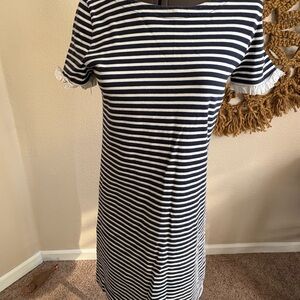 Striped Navy and White Dress